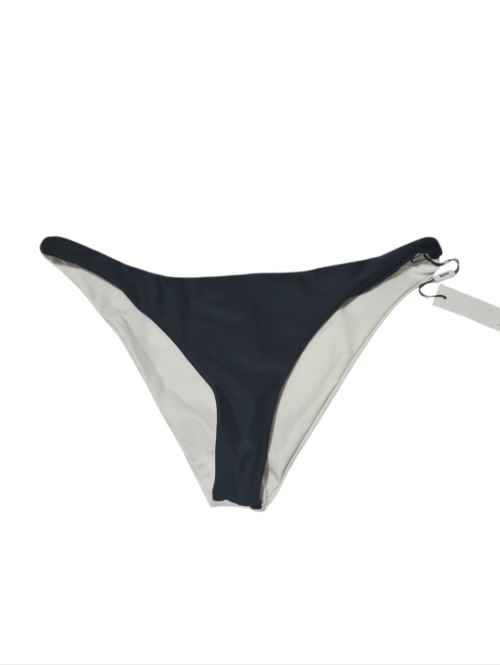 Jade Swim Colorblock Bikini Bottom NWT Size L Black White Mid-Rise Cut Beach